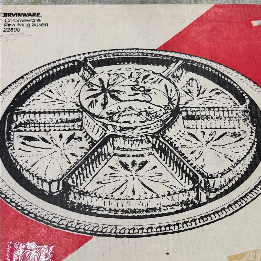 Irvinware chromeware Revolving Lazy Susan serving tray